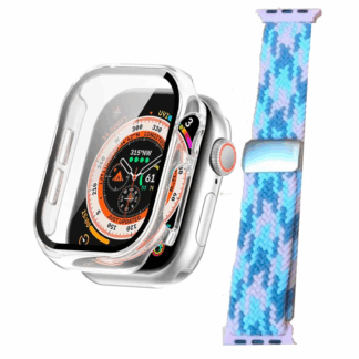 Bumper Clear + Correa Nylon Tricolor para Apple Watch Serie 10 De 46mm